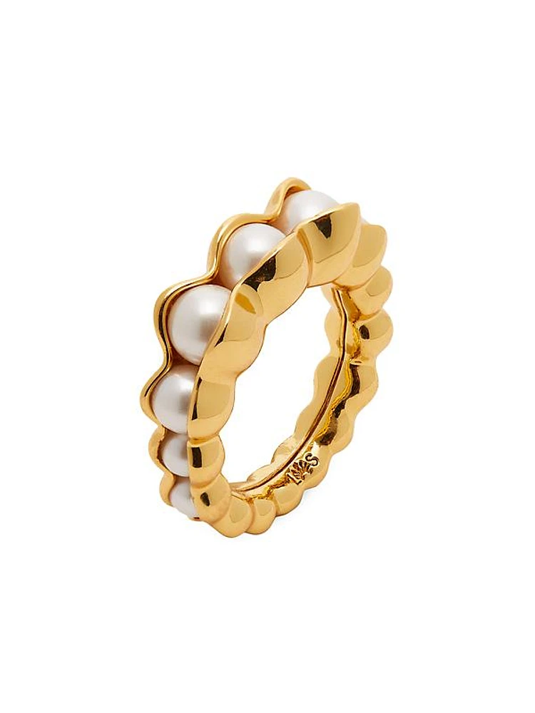 Peapod 14K Gold-Plated & Faux Pearl Ring