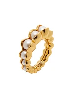 Peapod 14K Gold-Plated & Faux Pearl Ring