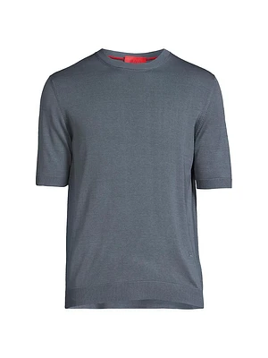 Opacum Short-Sleeve Silk Knit T-Shirt