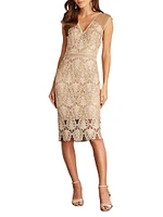 Sequined Lace Midi Dress