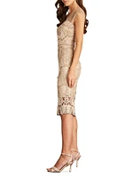 Sequined Lace Midi Dress