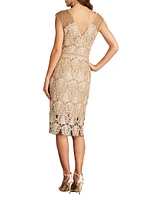 Sequined Lace Midi Dress