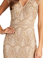 Sequined Lace Midi Dress