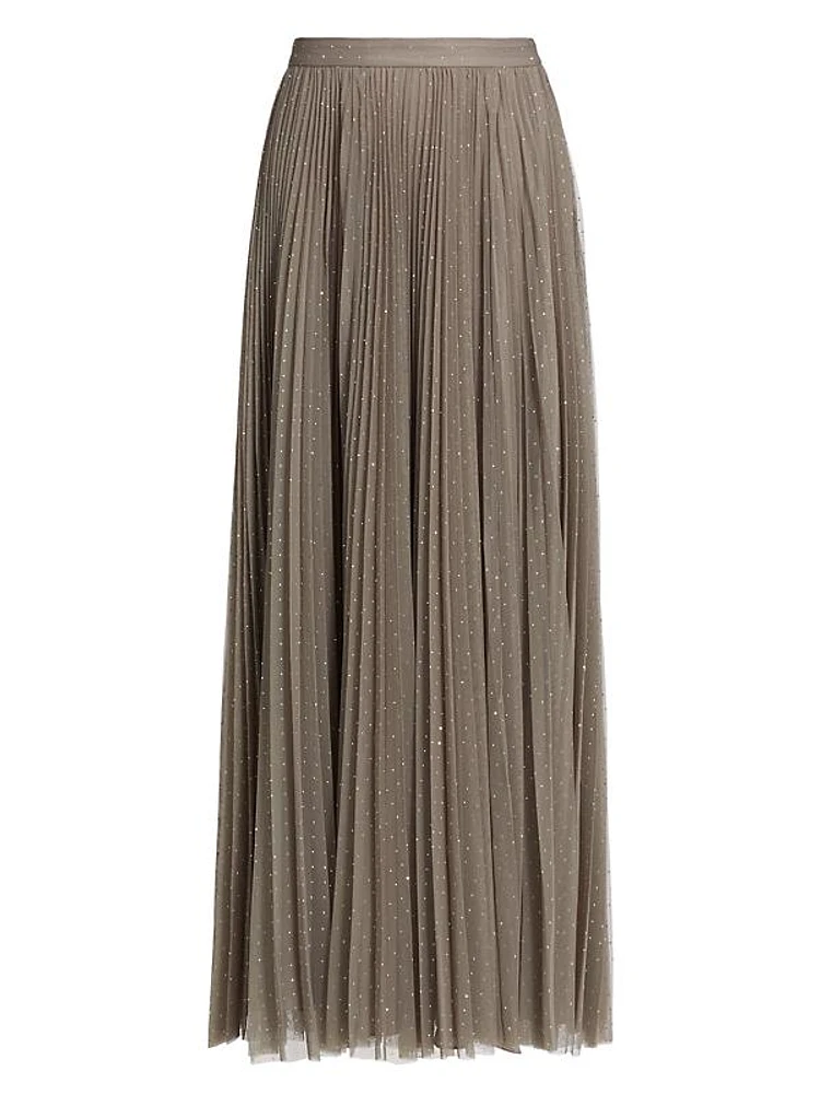 Sif Embellished Georgette Maxi Skirt