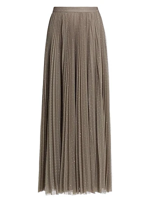 Sif Embellished Georgette Maxi Skirt