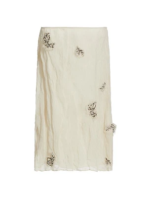 Bresson Cotton-Blend Beaded Midi-Skirt