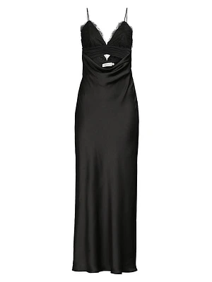 Maxxy Satin Slip Cut-Out Maxi Dress