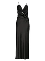 Maxxy Satin Slip Cut-Out Maxi Dress