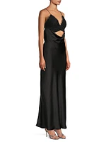 Maxxy Satin Slip Cut-Out Maxi Dress