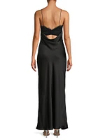 Maxxy Satin Slip Cut-Out Maxi Dress