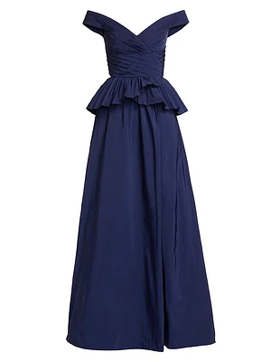 Off-the-Shoulder Peplum Ball Gown