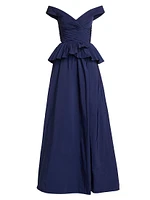 Off-the-Shoulder Peplum Ball Gown