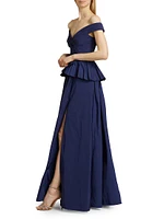 Off-the-Shoulder Peplum Ball Gown