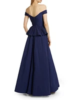 Off-the-Shoulder Peplum Ball Gown