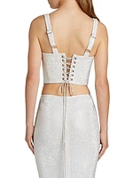 Maraya Blanc Rhinestone Corset Top