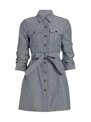 Clea Denim Tie-Waist Shirtdress