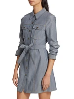 Clea Denim Tie-Waist Shirtdress