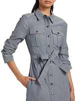 Clea Denim Tie-Waist Shirtdress