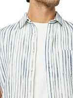 Scott Striped Cotton Short-Sleeve Shirt