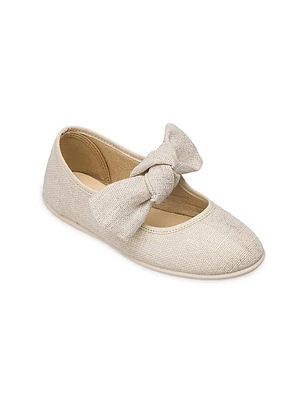 Girl's Linen Bow Mary Janes