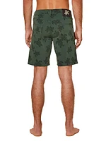 Garonne Sea-Turtle-Print Stretch-Denim Shorts