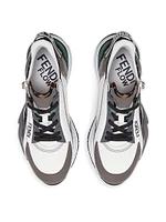 Flow Vitello Leather & Tonal Logo Jacquard Sneakers