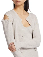 Naia Cotton & Cashmere Ribbed Convertible Cardigan