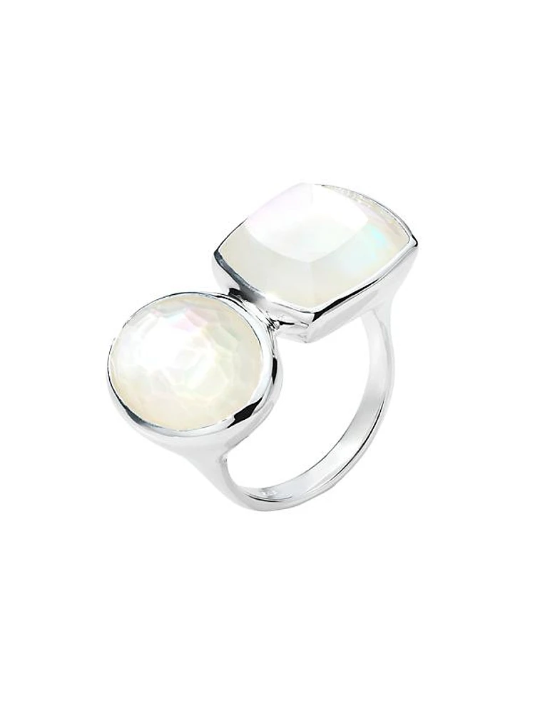 Rock Candy Large Stone Mixed-Cut Oval & Cushion Sterling Silver & Doublet Ring