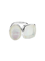 Rock Candy Large Stone Mixed-Cut Oval & Cushion Sterling Silver & Doublet Ring