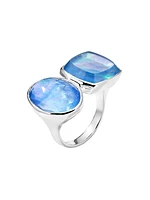 Rock Candy Large Stone Mixed-Cut Oval & Cushion Sterling Silver & Triplet Ring