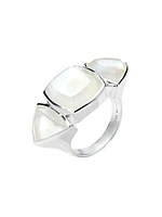 Rock Candy Large Mixed-Cut Cushion & Trillion Sterling Silver & Doublet Ring