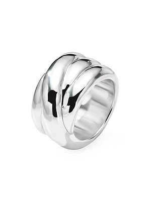 Classi Classico Hammered Sterling Silver Whirlpool Ring