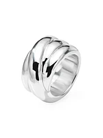 Classi Classico Hammered Sterling Silver Whirlpool Ring