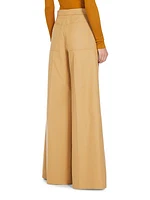 Corte Pleated Cotton Wide-Leg Pants