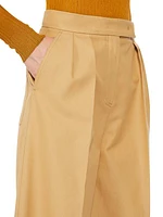 Corte Pleated Cotton Wide-Leg Pants