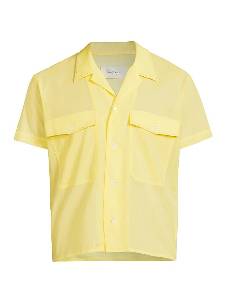 Cotton-Blend Boxy Camp Shirt