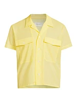 Cotton-Blend Boxy Camp Shirt