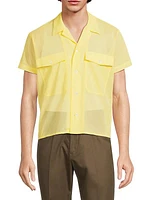 Cotton-Blend Boxy Camp Shirt