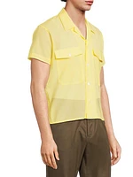 Cotton-Blend Boxy Camp Shirt