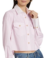 Aliana Pinstriped Crop Shirt