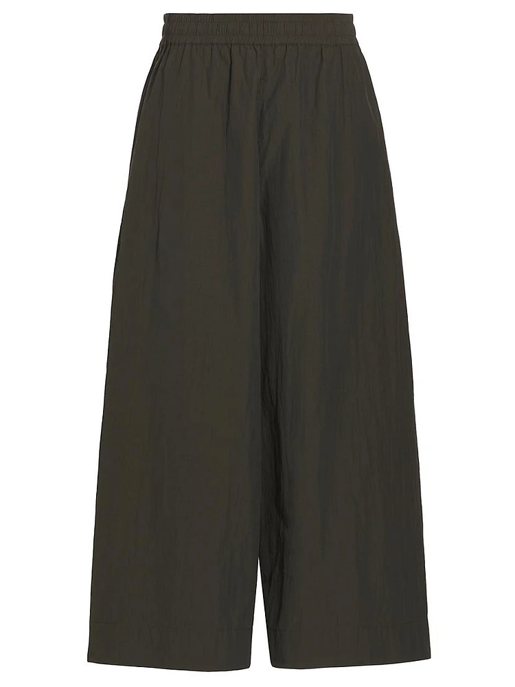 Elasticized Wide-Leg Pants