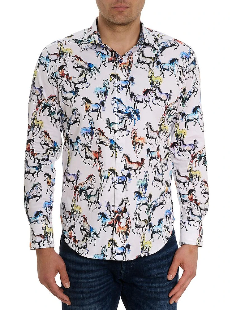 Thoroughbred Graphic Cotton-Blend Shirt