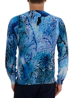 Boeger Paisley Cotton & Linen-Blend Sweater