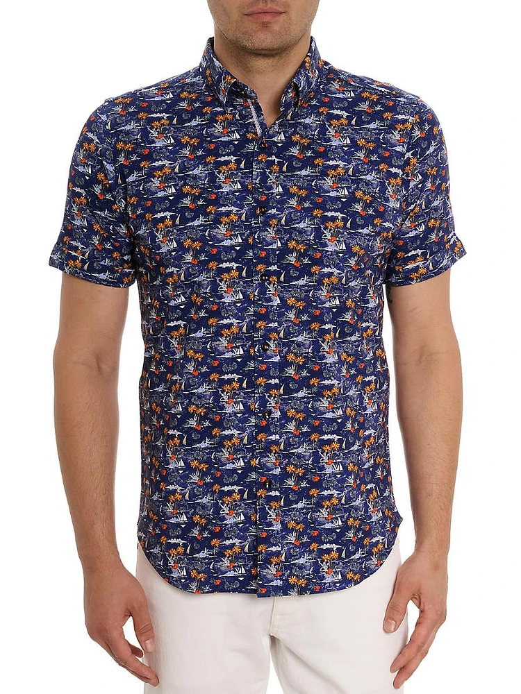 Lyndon Graphic Button-Front Shirt