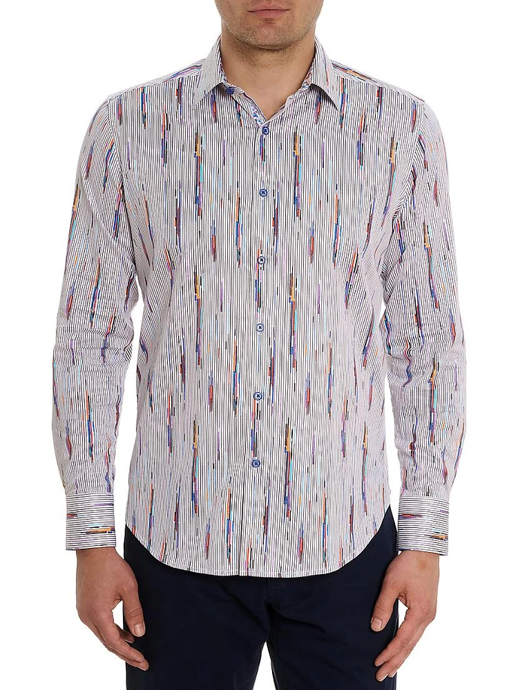 Shipping Lines Floral Button-Front Shirt