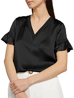 Linnea Silk V-Neck Blouse