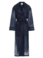 Jayla Embroidered Organza Trench Coat