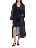 Jayla Embroidered Organza Trench Coat