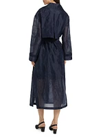 Jayla Embroidered Organza Trench Coat