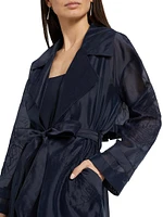 Jayla Embroidered Organza Trench Coat